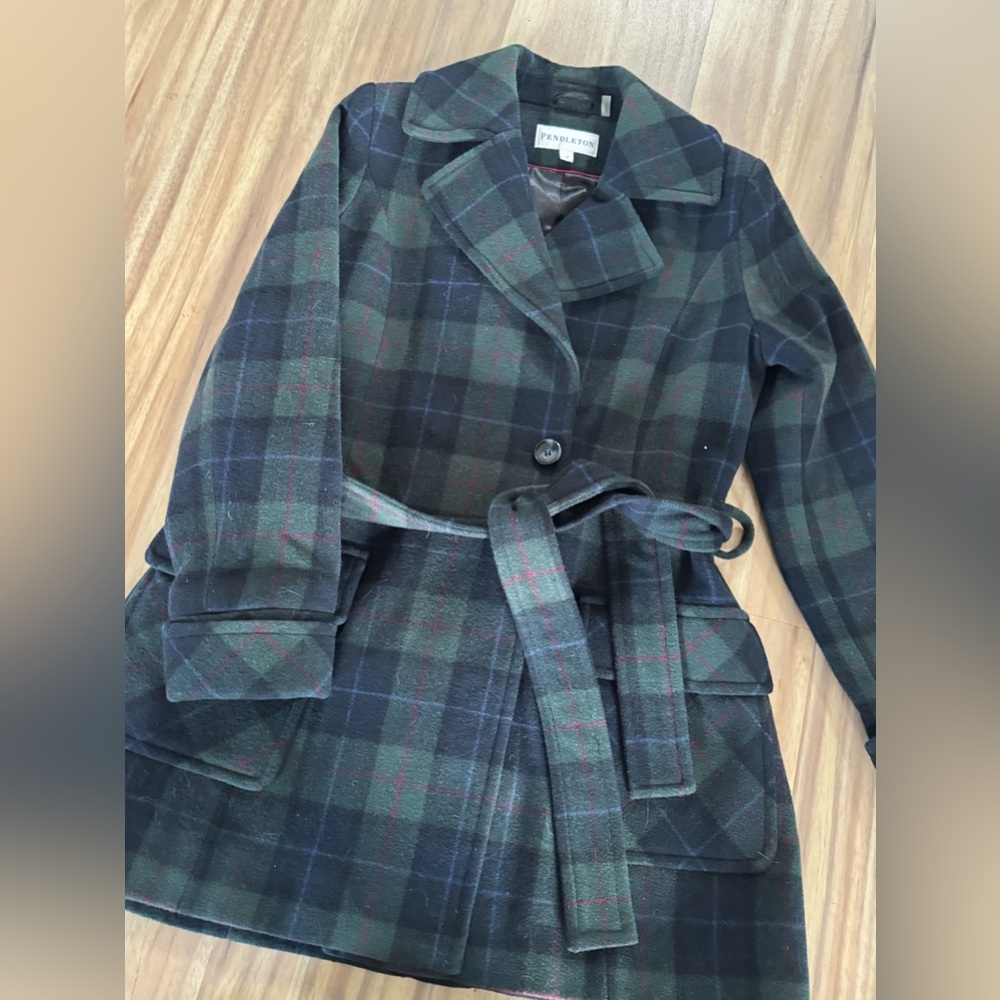Pendleton Green and Blue Pea Coat